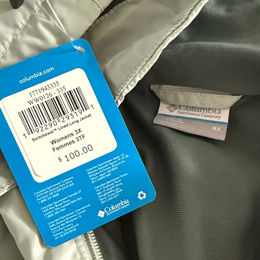 Columbia Switchback Lined Sage Green Hooded Long Jacket - Picture 4 of 7